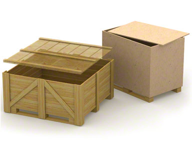 A base inferior dos contentores de madeira pode ser frágil e pouco resistente, pois costuma ser utilizada para um único envio, sem volta.