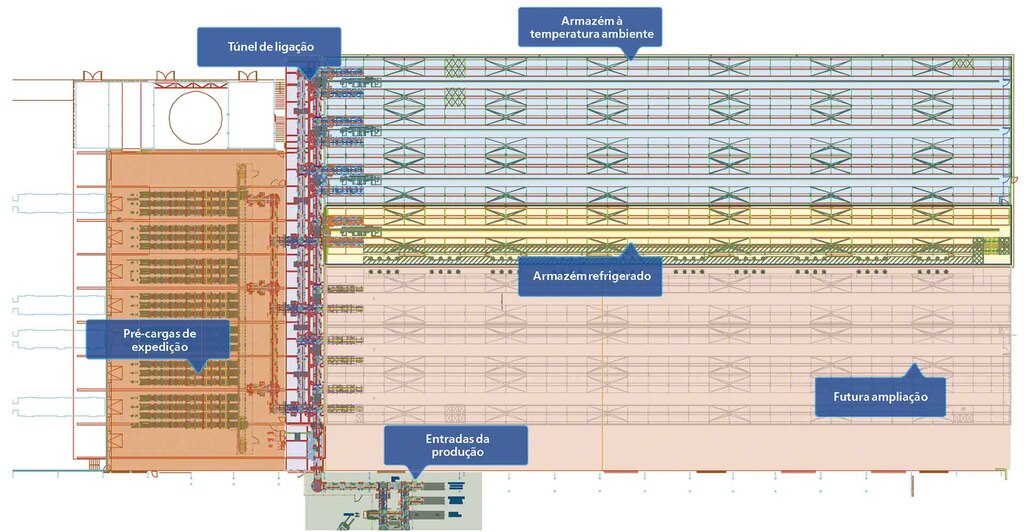 Planta do armazém frigorífico da Dafsa onde se destacam as áreas com diferentes temperaturas Planta do armazém frigorífico da Dafsa onde se destacam as áreas com diferentes temperaturas