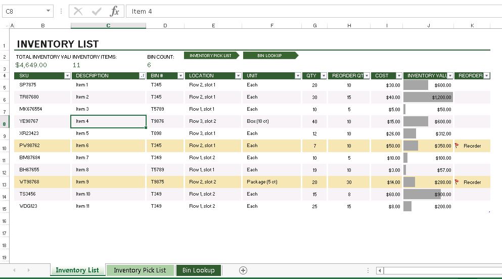 O controlo de stock em Excel envolve a gestão manual da entrada e saída de referências no armazém