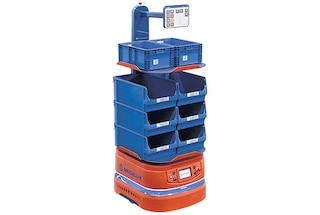 O AMR 100 com mastro é indicado para operações de picking colaborativo