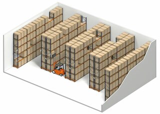 As estantes de profundidade simples oferecem acesso direto a cada unidade de carga