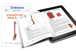 Os manuais do utilizador e do produto facilitam a operação dos sistemas da Mecalux