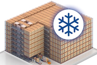 O sistema pallet shuttle reduz custos energéticos em armazéns refrigerados e congelados