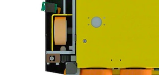 O shuttle 3D inclui 4 rodas de movimento no corredor