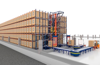 O Pallet Shuttle automático é indicado também para instalações de pouca altura