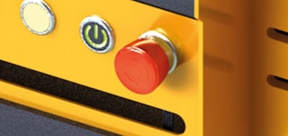 Botão de emergência do carro do Pallet Shuttle