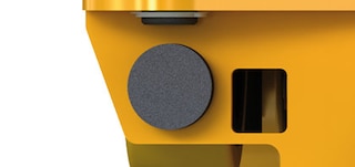 Os batentes de carro amortecem o contacto com a estante