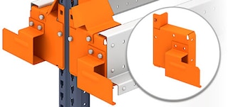 Suporte exterior de carril nas estantes Pallet Shuttle