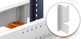 Suporte interior de carril nas estantes Pallet Shuttle