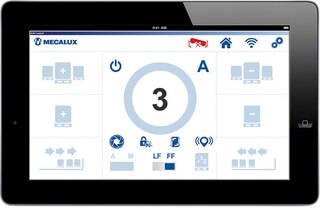 O sistema de controlo do Pallet Shuttle oferece uma grande quantidade de funções