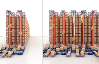 Os transelevadores automáticos são soluções de armazenamento modulares e escaláveis