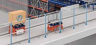 A cerca de segurança delimita o circuito de monotrilhos eletrificados