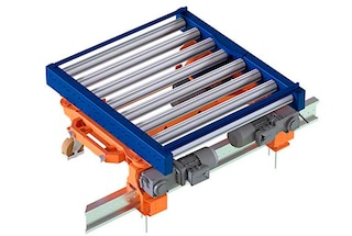 Com os transportadores terrestres os carros deslocam-se num carril fixado no piso